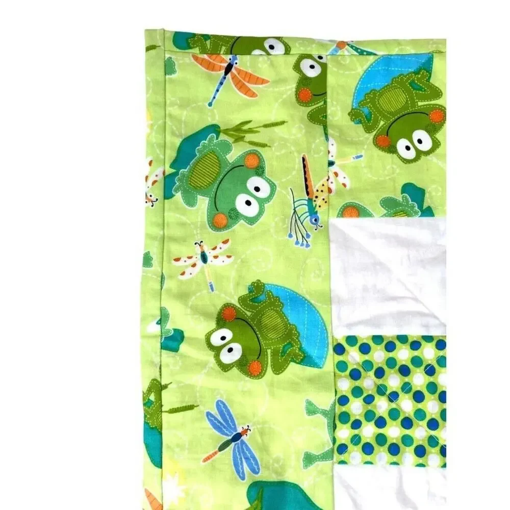 Handmade Frog Quilt Rectangle Dragonfly Wall Hanging Table Topper